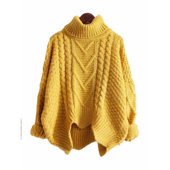 Goodnight Macaroon Sweaters - Marigold Hi Low Tutleneck Sweater (Brand New)
